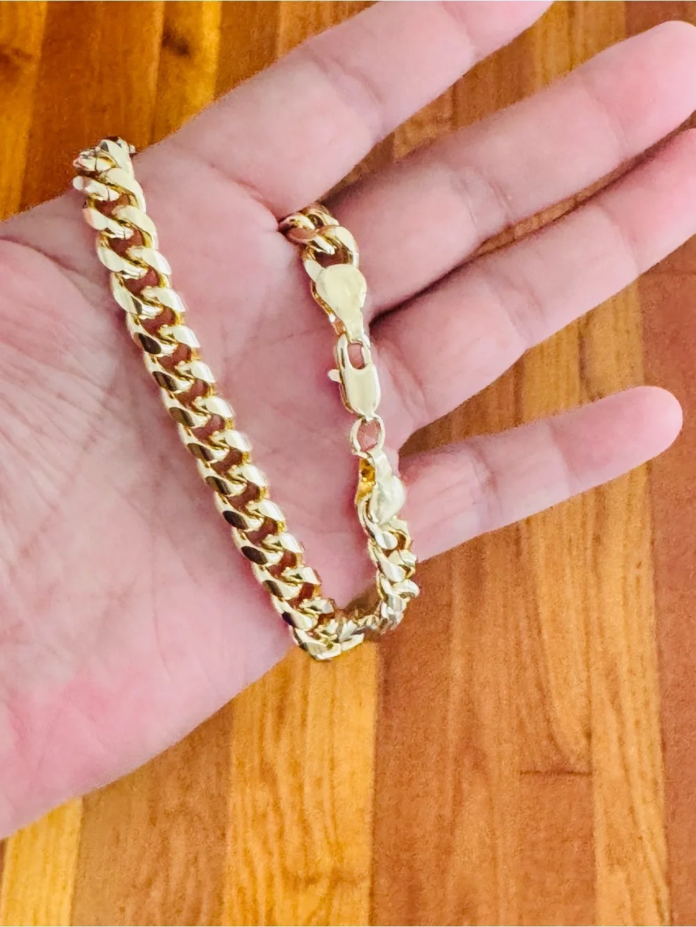 Classic 14K Gold Plated Men's Cuban Link Bracelet. New